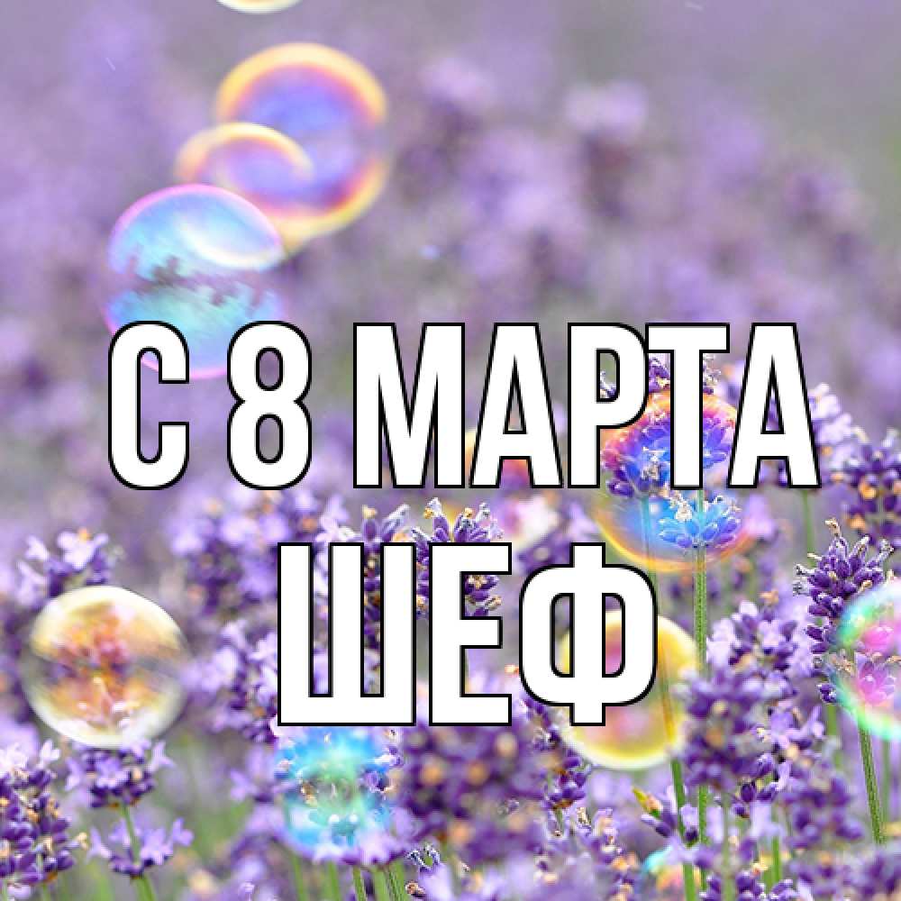 Открытка на каждый день с именем, Шеф C 8 МАРТА цветы Прикольная открытка с пожеланием онлайн скачать бесплатно 