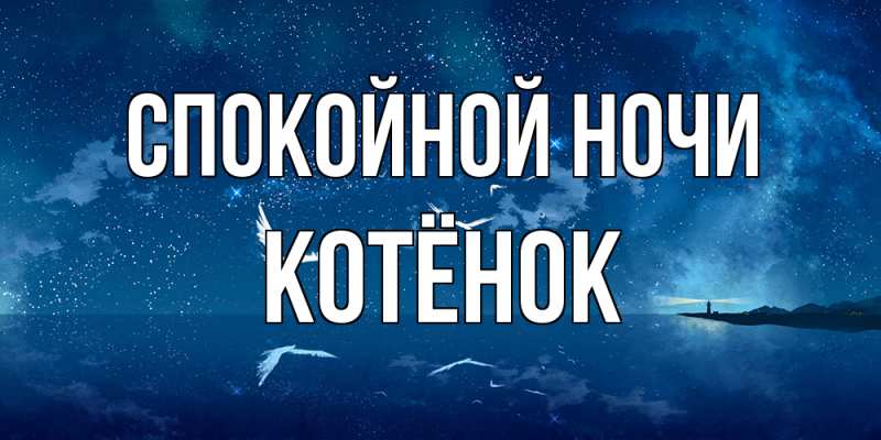 Картинка Спокойной ночи, Котёнок