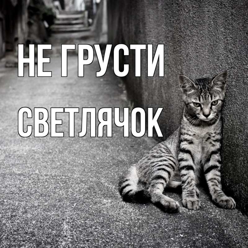 Открытка с именем, Светлячок, Не грусти