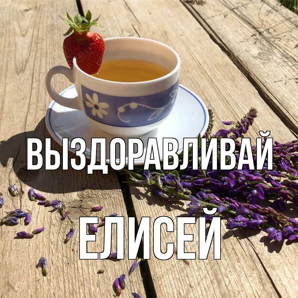 Открытка на каждый день с именем, Елисей Выздоравливай чай Прикольная открытка с пожеланием онлайн скачать бесплатно 