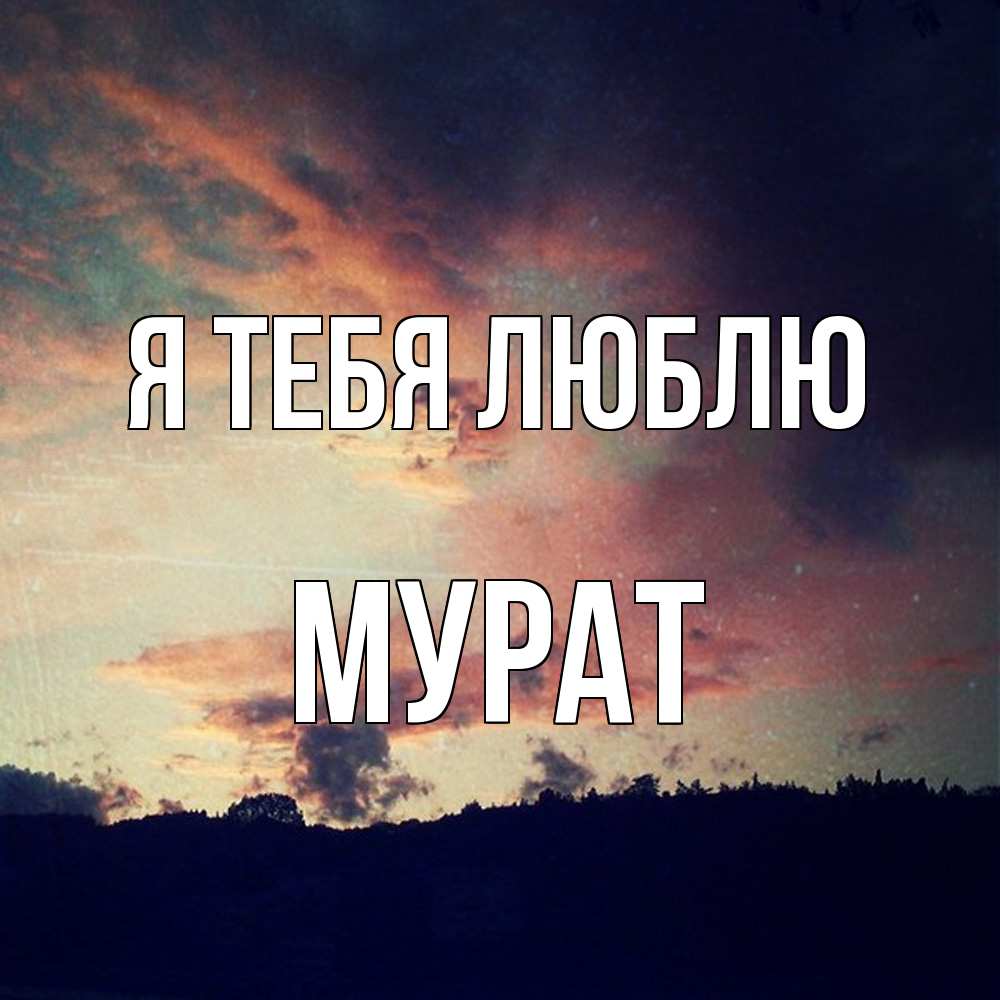 Открытка на каждый день с именем, Мурат Я тебя люблю закат Прикольная открытка с пожеланием онлайн скачать бесплатно 