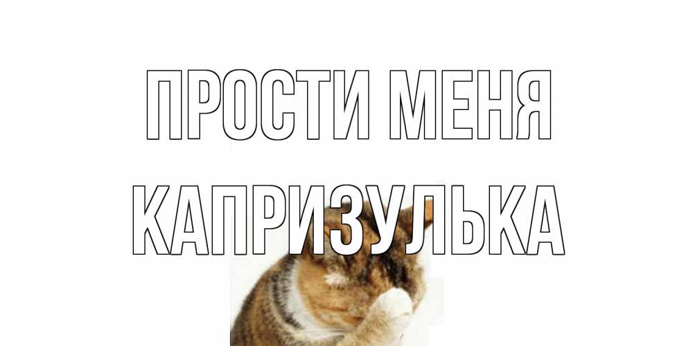 Открытка на каждый день с именем, капризулька Прости меня кот Прикольная открытка с пожеланием онлайн скачать бесплатно 