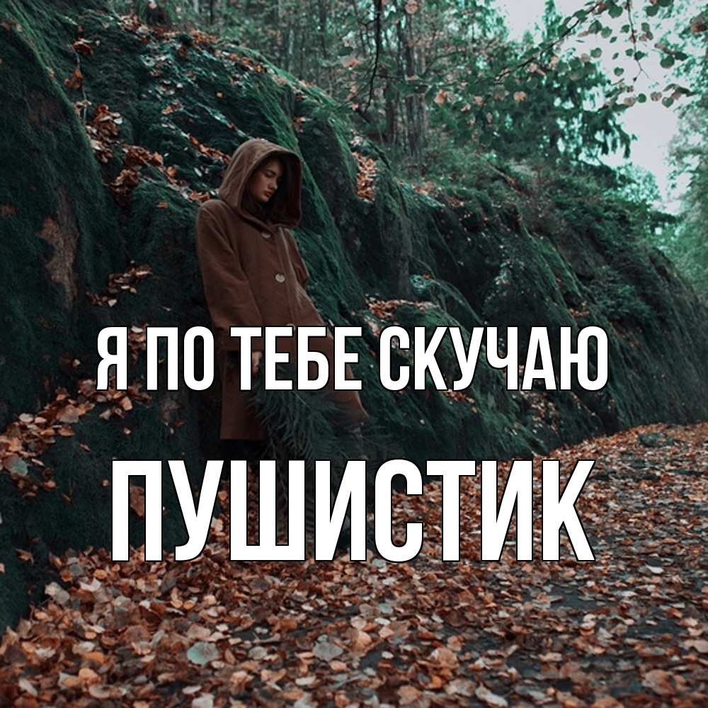 Открытка на каждый день с именем, Пушистик Я по тебе скучаю скука 1 Прикольная открытка с пожеланием онлайн скачать бесплатно 