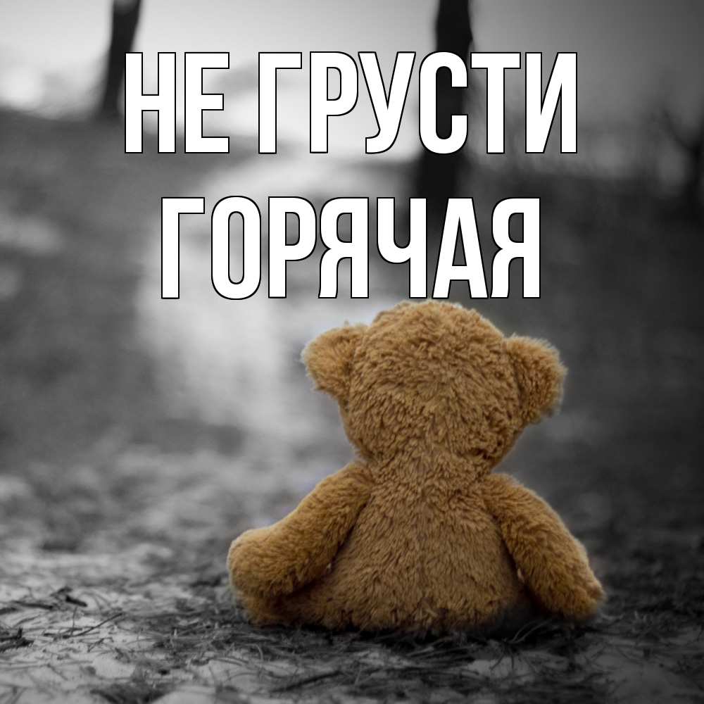 Открытка на каждый день с именем, горячая Не грусти медведь со спин Прикольная открытка с пожеланием онлайн скачать бесплатно 