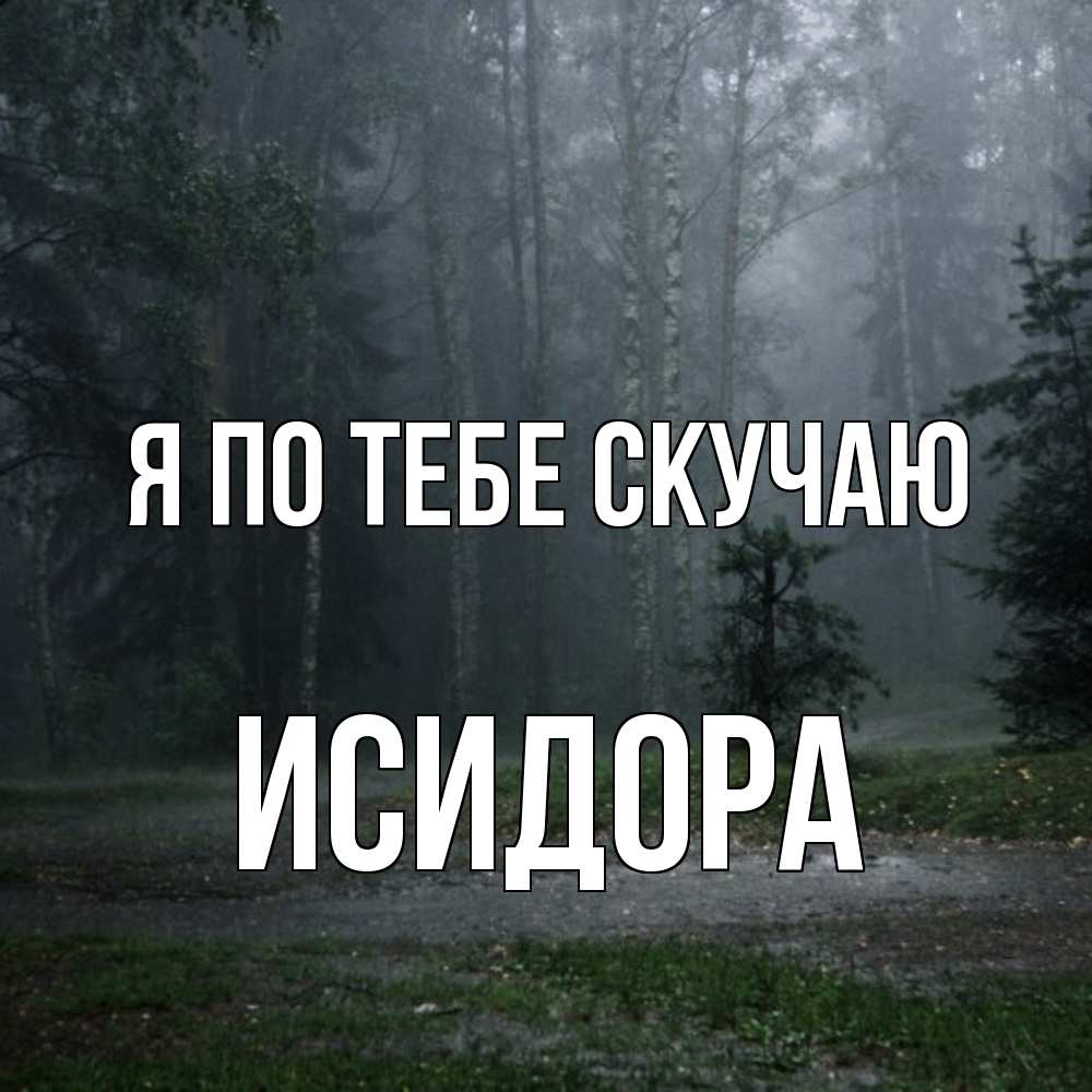 Открытка на каждый день с именем, Исидора Я по тебе скучаю одна и плохо мне Прикольная открытка с пожеланием онлайн скачать бесплатно 