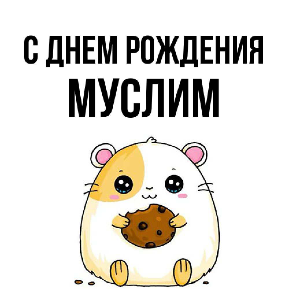 Открытка на каждый день с именем, Муслим С днем рождения с днюхой Прикольная открытка с пожеланием онлайн скачать бесплатно 