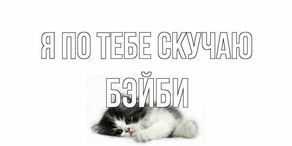 Открытка на каждый день с именем, бэйби Я по тебе скучаю кот, скука Прикольная открытка с пожеланием онлайн скачать бесплатно 