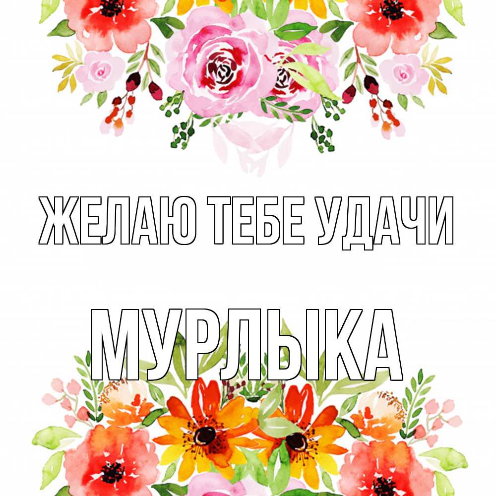 Открытка на каждый день с именем, мурлыка Желаю тебе удачи открытка с цветами акварелью Прикольная открытка с пожеланием онлайн скачать бесплатно 