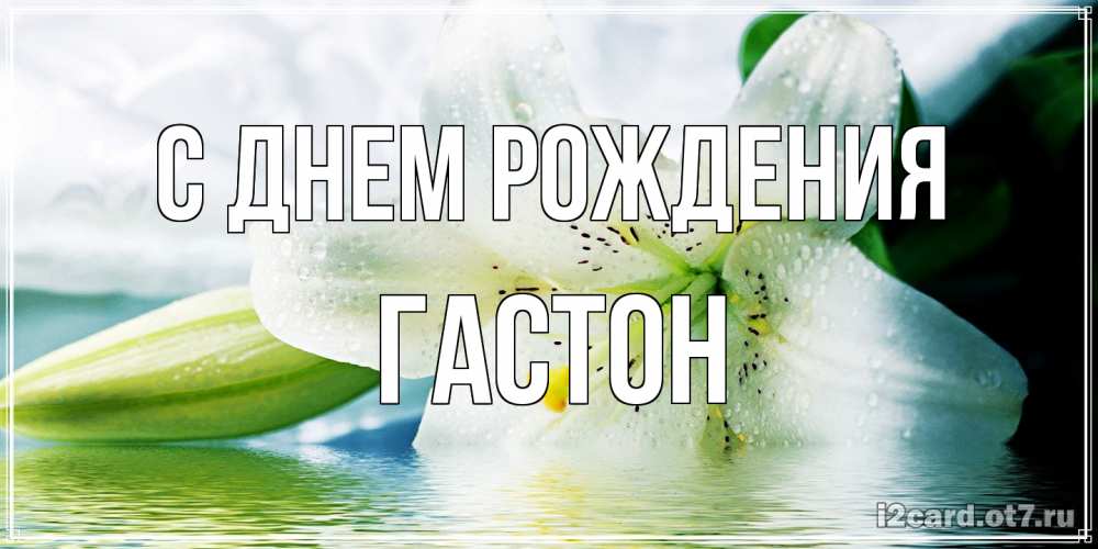 Открытка на каждый день с именем, Гастон С днем рождения лилия на открытке ко дню рождения Прикольная открытка с пожеланием онлайн скачать бесплатно 