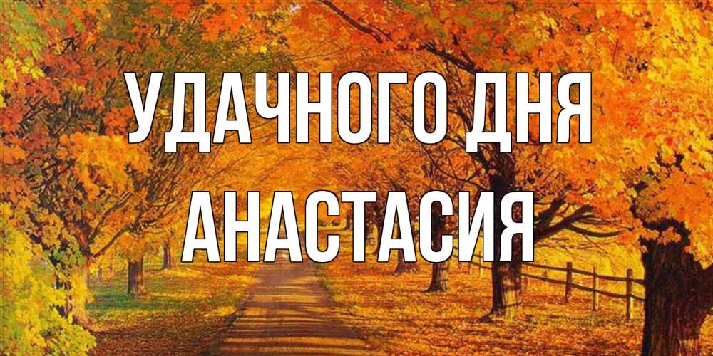 Открытка на каждый день с именем, Анастасия Удачного дня деревья с осенними листьями Прикольная открытка с пожеланием онлайн скачать бесплатно 