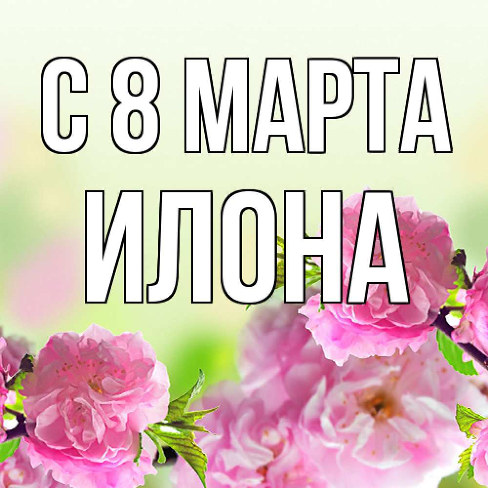 Открытка на каждый день с именем, Илона C 8 МАРТА цветы Прикольная открытка с пожеланием онлайн скачать бесплатно 