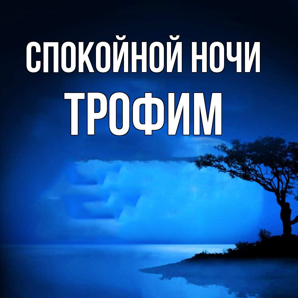 Открытка на каждый день с именем, Трофим Спокойной ночи ночное побережье Прикольная открытка с пожеланием онлайн скачать бесплатно 