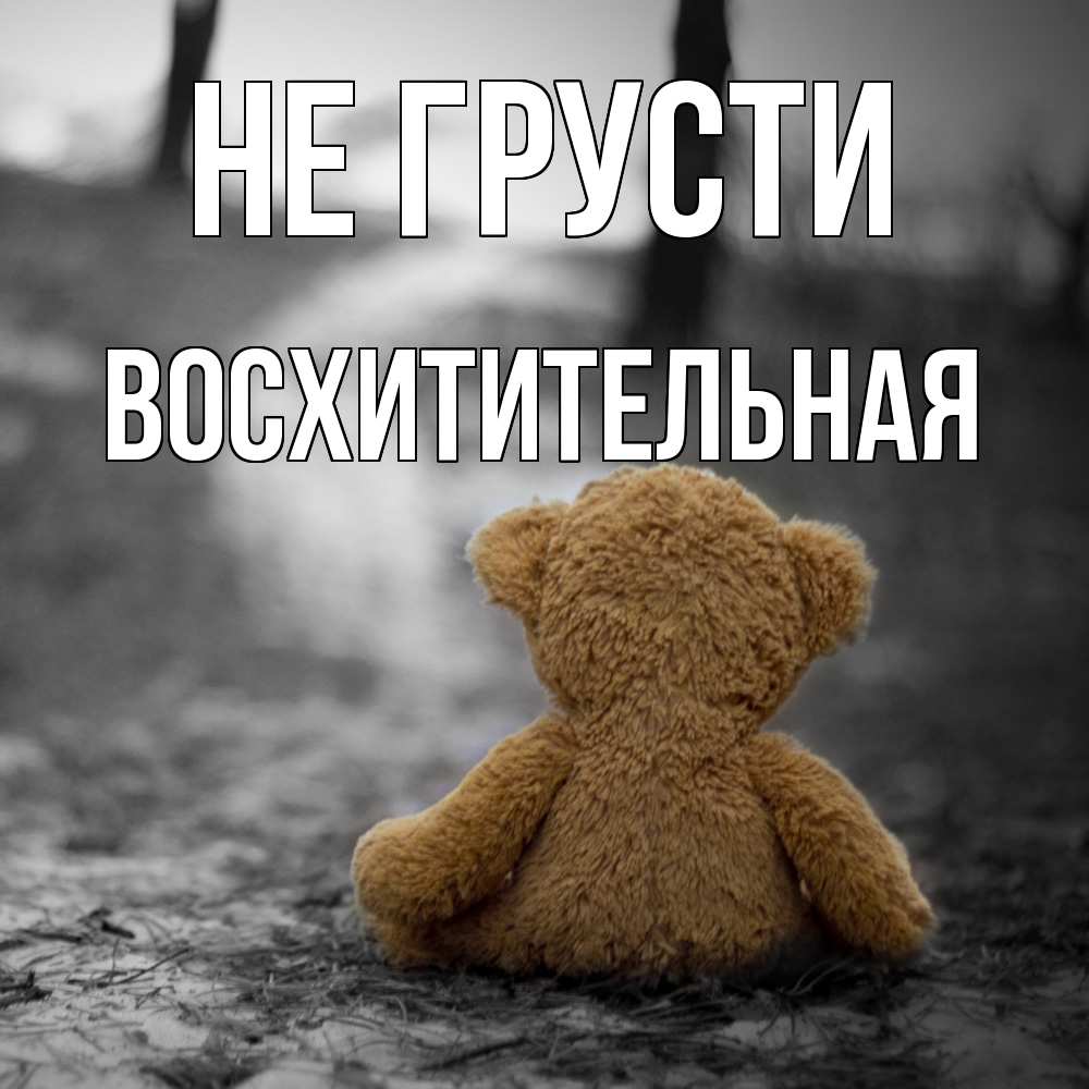 Открытка на каждый день с именем, восхитительная Не грусти медведь со спин Прикольная открытка с пожеланием онлайн скачать бесплатно 