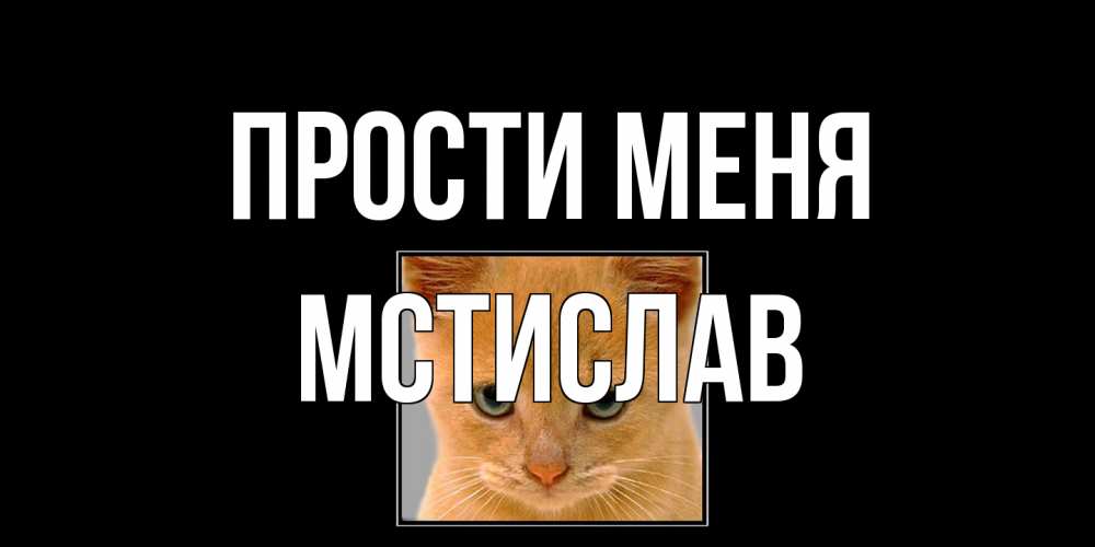 Открытка на каждый день с именем, Мстислав Прости меня рыжий грустный кот просит прощения Прикольная открытка с пожеланием онлайн скачать бесплатно 