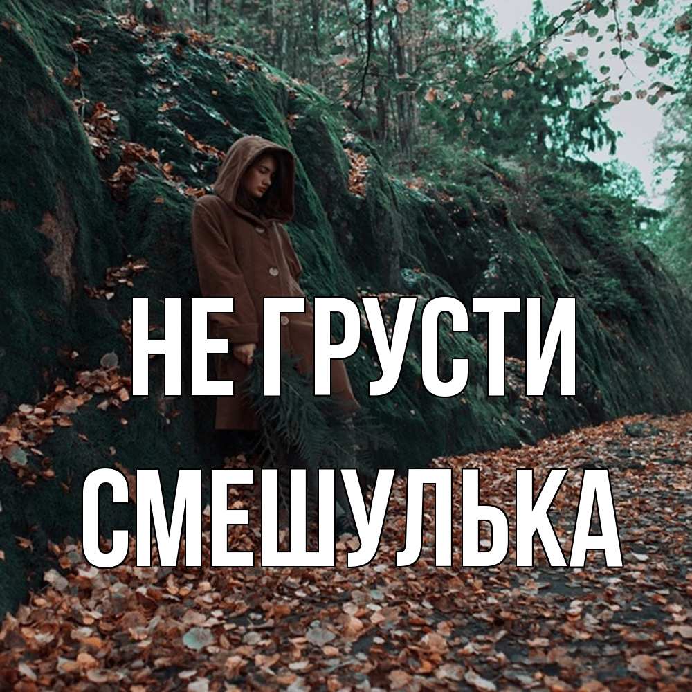 Открытка на каждый день с именем, Смешулька Не грусти осенний лес Прикольная открытка с пожеланием онлайн скачать бесплатно 