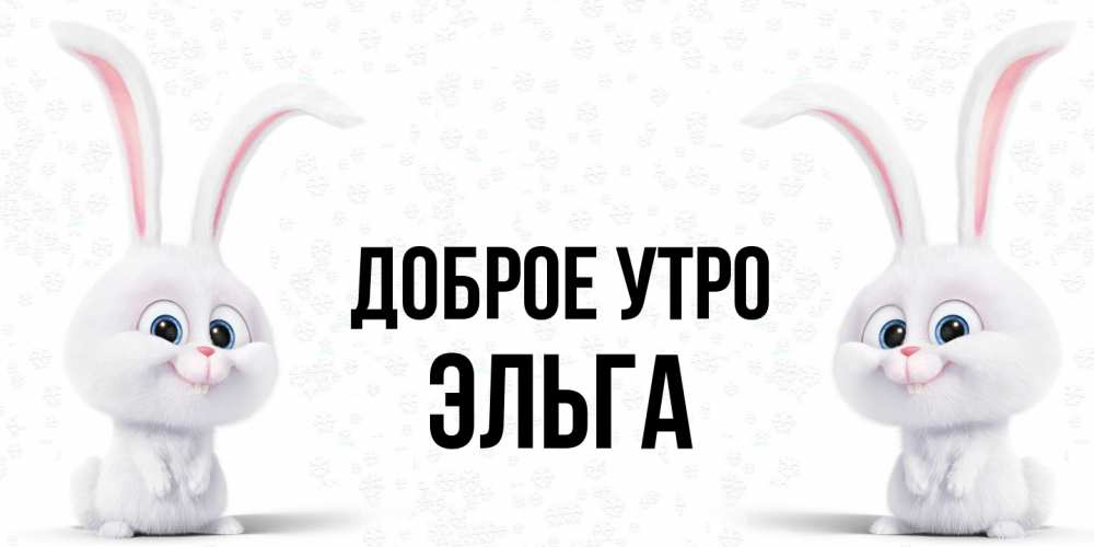 Открытка на каждый день с именем, Эльга Доброе утро кролики с длинными ушками Прикольная открытка с пожеланием онлайн скачать бесплатно 