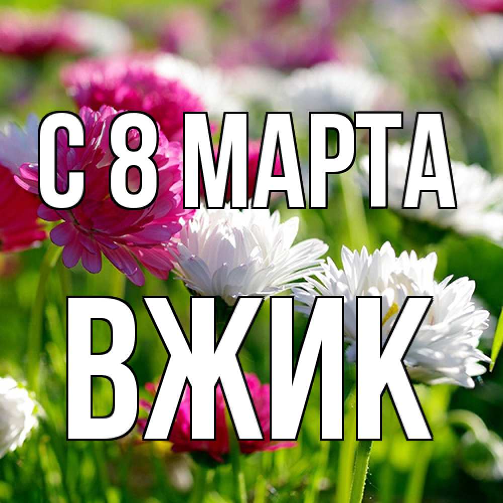 Открытка на каждый день с именем, Вжик C 8 МАРТА международный женский день 1 Прикольная открытка с пожеланием онлайн скачать бесплатно 