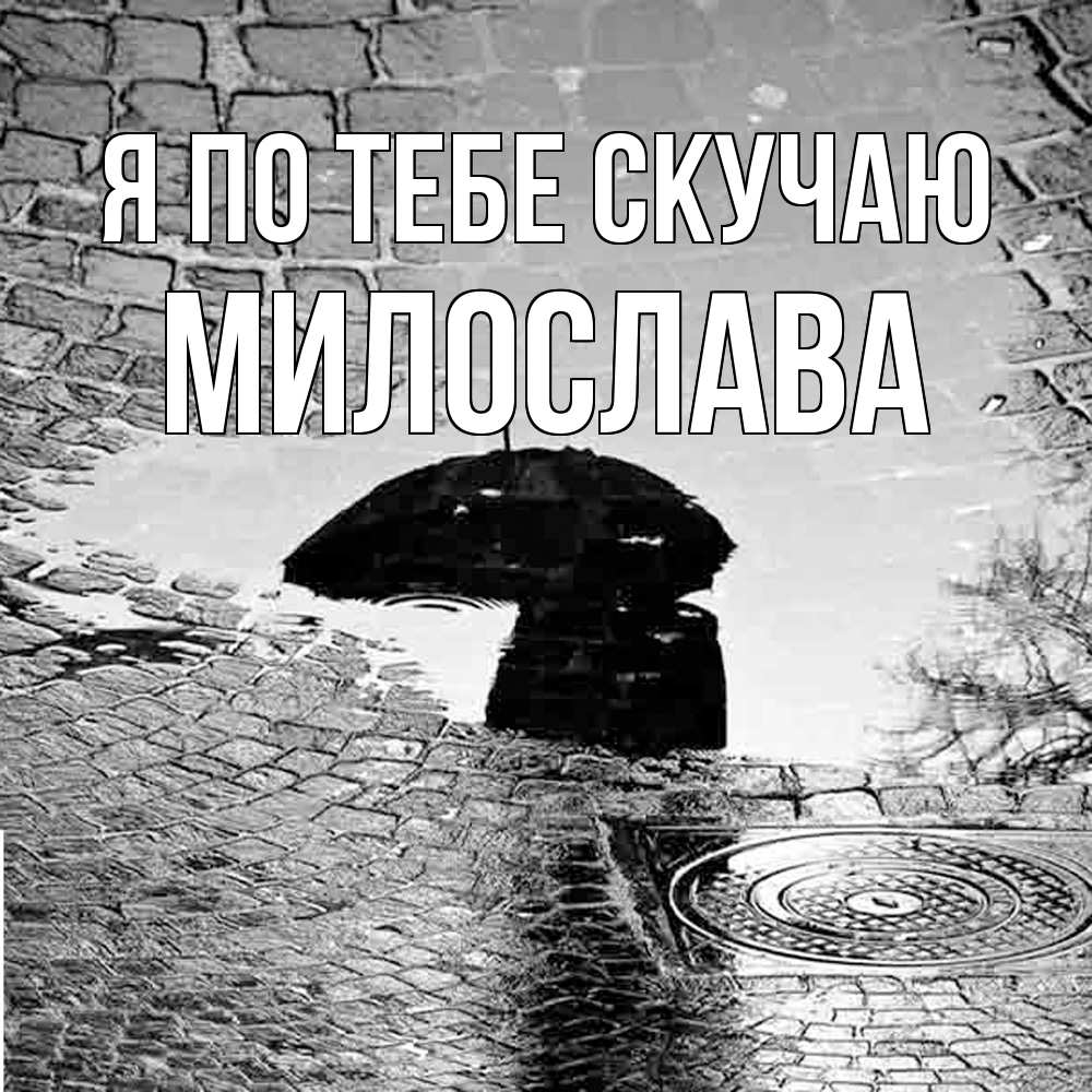 Открытка на каждый день с именем, Милослава Я по тебе скучаю зонт люк Прикольная открытка с пожеланием онлайн скачать бесплатно 