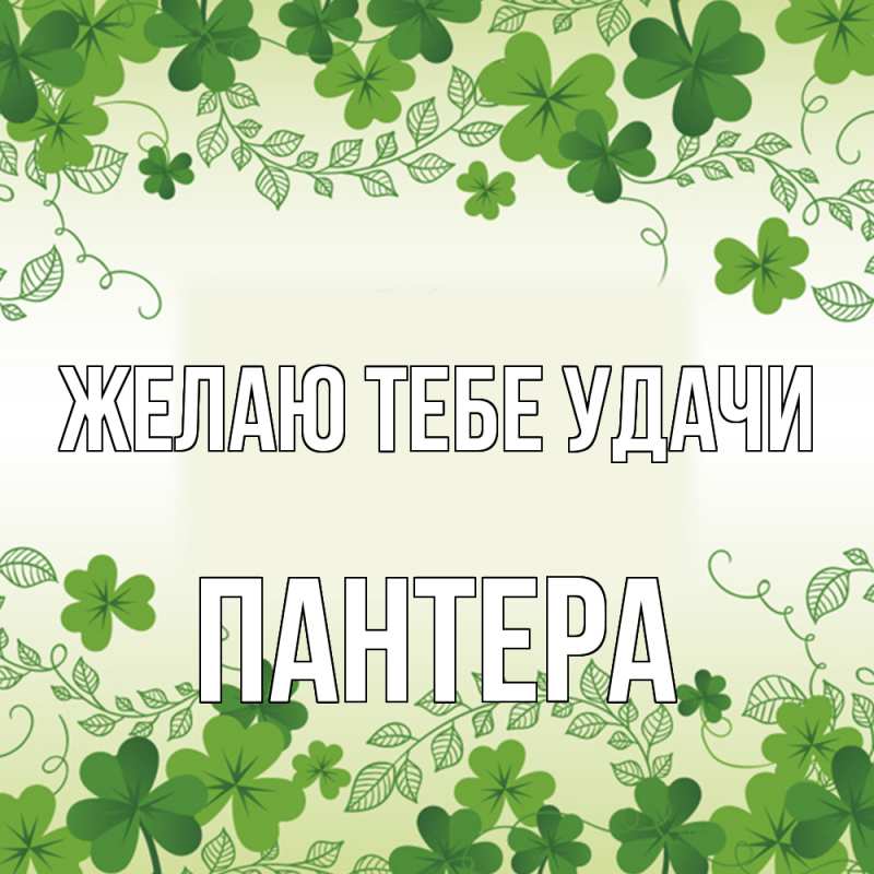 Картинка Желаю тебе удачи, Пантера