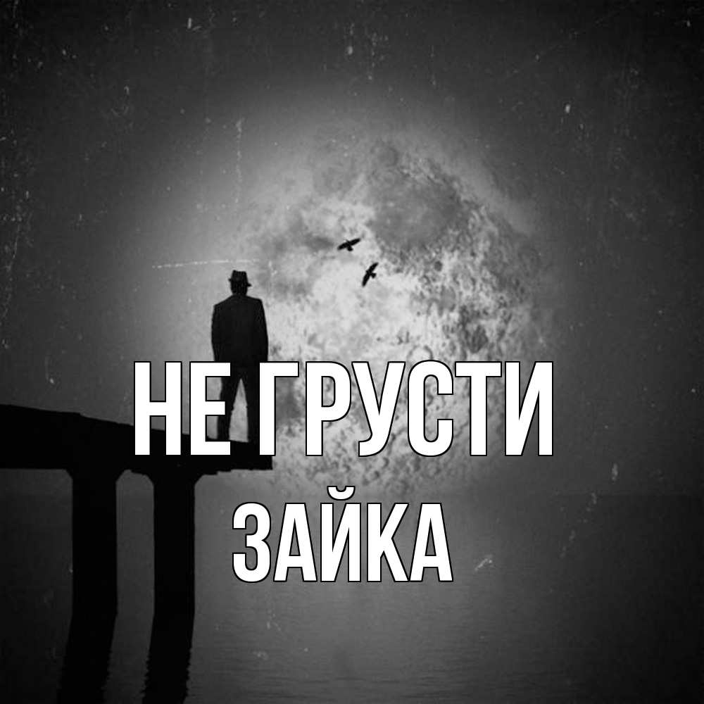 Открытка на каждый день с именем, Зайка Не грусти мужчина на мосту Прикольная открытка с пожеланием онлайн скачать бесплатно 