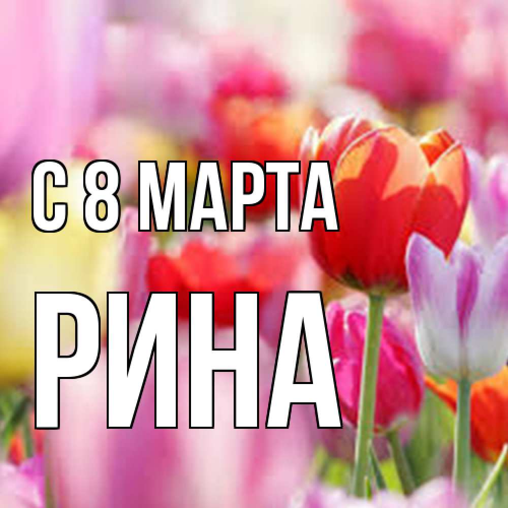 Открытка на каждый день с именем, Рина C 8 МАРТА на международный женский день 2 Прикольная открытка с пожеланием онлайн скачать бесплатно 