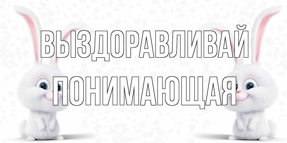 Открытка на каждый день с именем, Понимающая Выздоравливай не болей с зайцем Прикольная открытка с пожеланием онлайн скачать бесплатно 