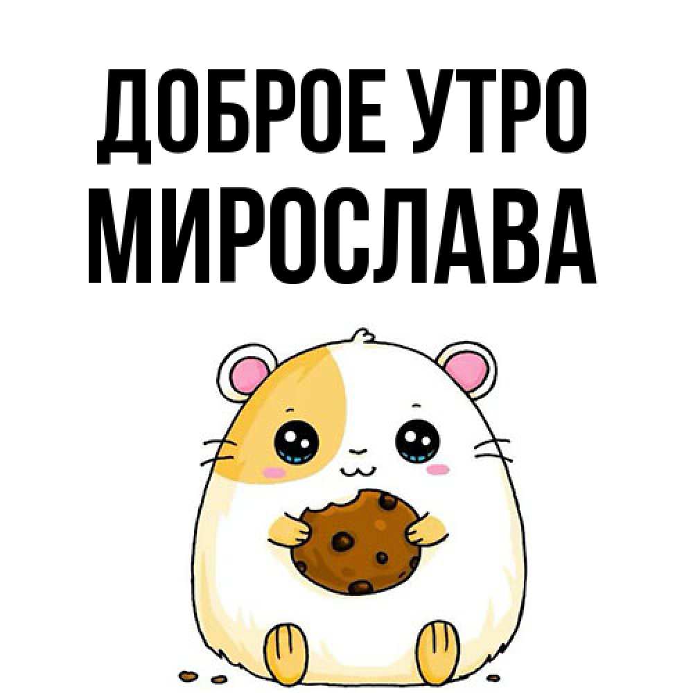 Открытка на каждый день с именем, Мирослава Доброе утро есть печеньку. Утречко Прикольная открытка с пожеланием онлайн скачать бесплатно 