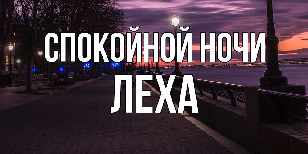 Открытка на каждый день с именем, леха Спокойной ночи фонари на фоне реки Прикольная открытка с пожеланием онлайн скачать бесплатно 