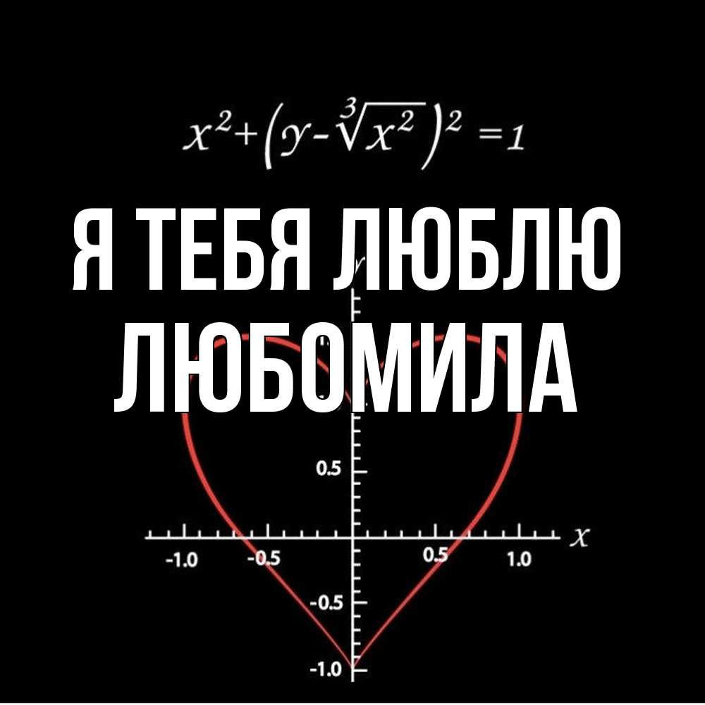 Открытка на каждый день с именем, Любомила Я тебя люблю сердечная формула Прикольная открытка с пожеланием онлайн скачать бесплатно 