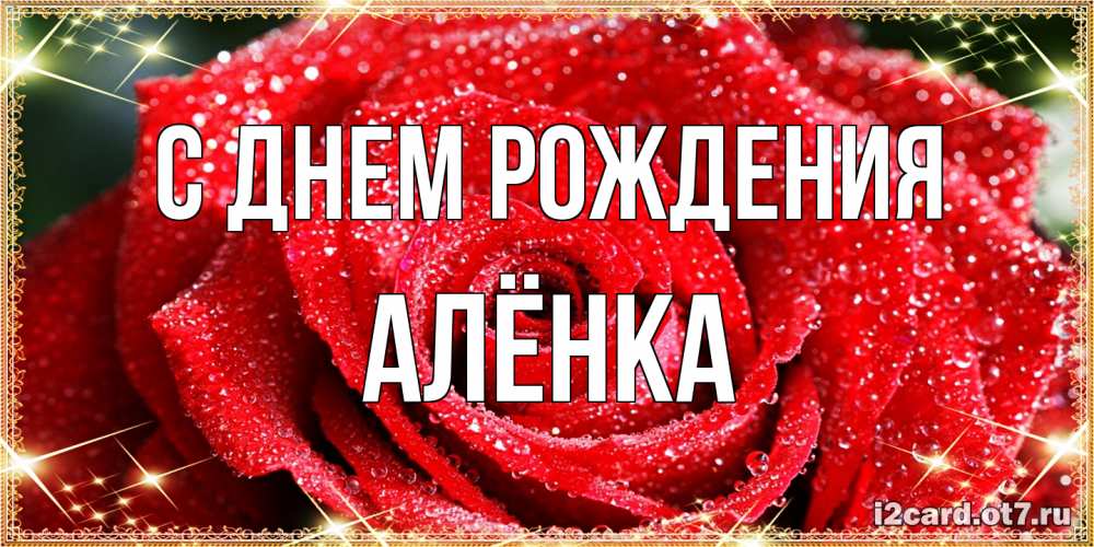 Открытка на каждый день с именем, Алёнка С днем рождения роса и роза. открытка с красивой розой Прикольная открытка с пожеланием онлайн скачать бесплатно 