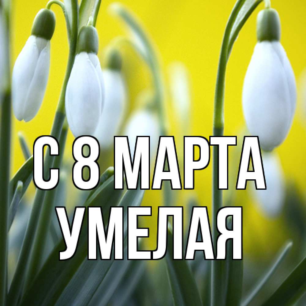 Открытка на каждый день с именем, Умелая C 8 МАРТА весенние цветы Прикольная открытка с пожеланием онлайн скачать бесплатно 