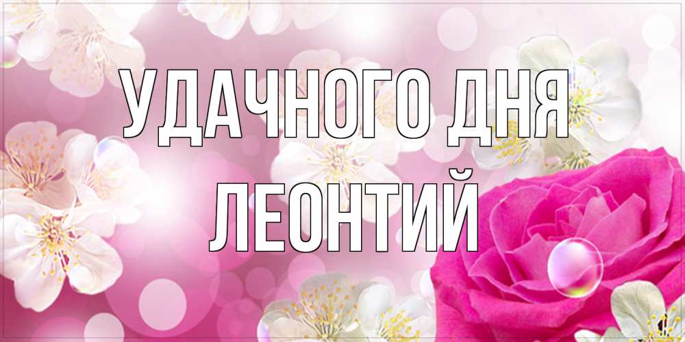 Открытка на каждый день с именем, Леонтий Удачного дня красивые цветы Прикольная открытка с пожеланием онлайн скачать бесплатно 