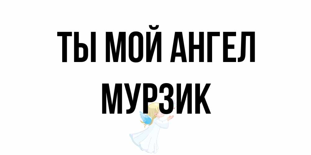 Открытка на каждый день с именем, Мурзик Ты мой ангел ангел, голубь Прикольная открытка с пожеланием онлайн скачать бесплатно 