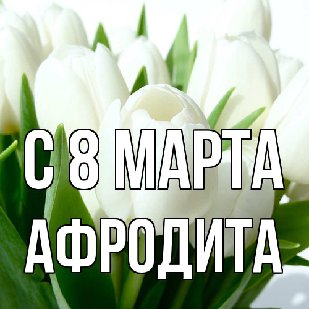 Открытка на каждый день с именем, Афродита C 8 МАРТА цветы Прикольная открытка с пожеланием онлайн скачать бесплатно 