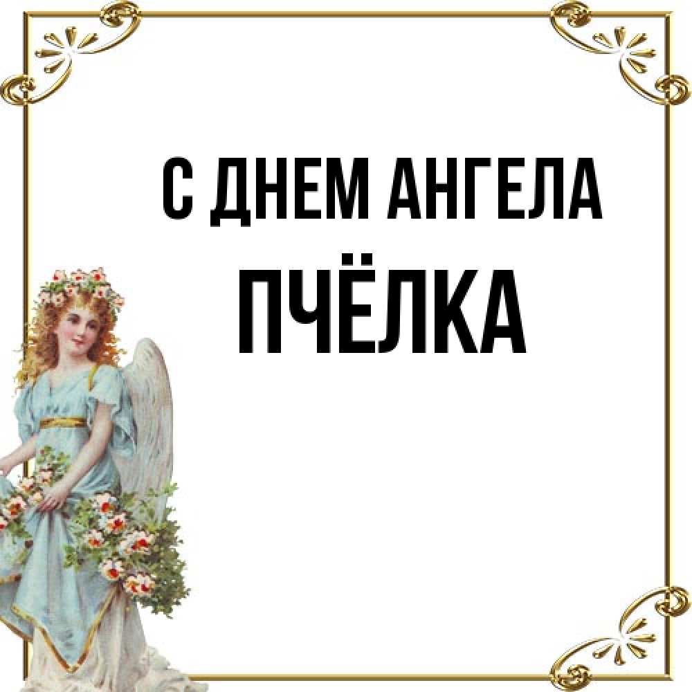Открытка на каждый день с именем, Пчёлка С днем ангела с именинами от девушки ангела Прикольная открытка с пожеланием онлайн скачать бесплатно 